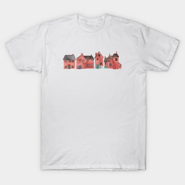 Red Houses T-Shirt by Elena_ONeill